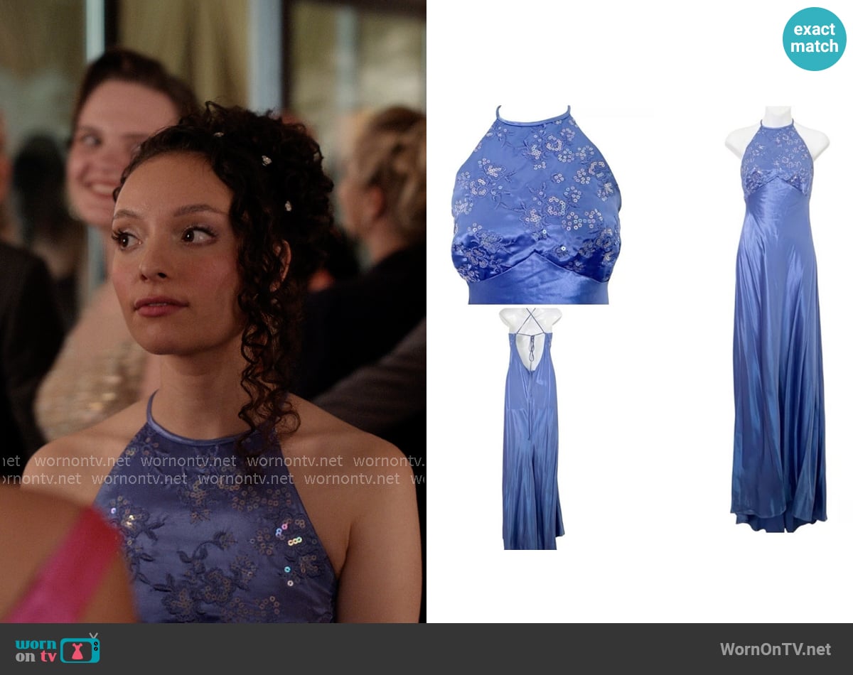 Niki Livas Vintage Satin Sequin Gown worn by Tiffany (Kayla Maisonet) on Elle