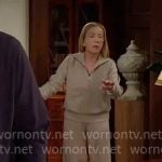 Nikki’s beige sweatshirt and pants set on The Young and the Restless