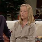 Nikki’s beige sweatshirt and pants set on The Young and the Restless Nikki’s beige sweatshirt and pants set on The Young and the Restless