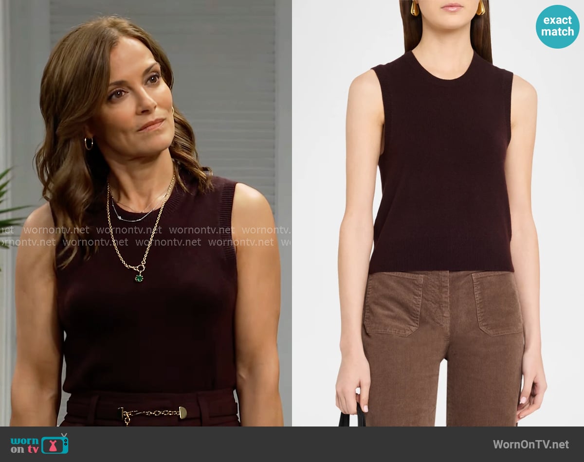 Nili Lotan May Cashmere Tank worn by Taylor Hayes (Rebecca Budig) on The Bold and the Beautiful