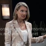 Nina’s beige floral blazer on General Hospital