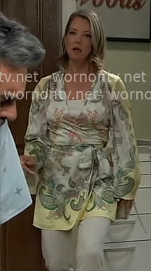 Nina’s paisley print wrap dress on General Hospital