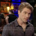 Noah’s black snake print shirt on The Young and the Restless