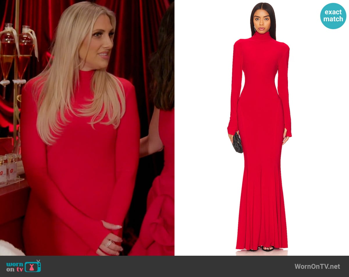 Norma Kamali Turtle Fishtail Gown worn by Gina Kirschenheiter on The Real Housewives of Orange County