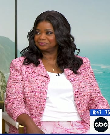 Octavia Spencer’s pink tweed jacket on Good Morning America