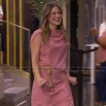 Olivia Holt's pink drape top and skirt on Live with Kelly and Mark