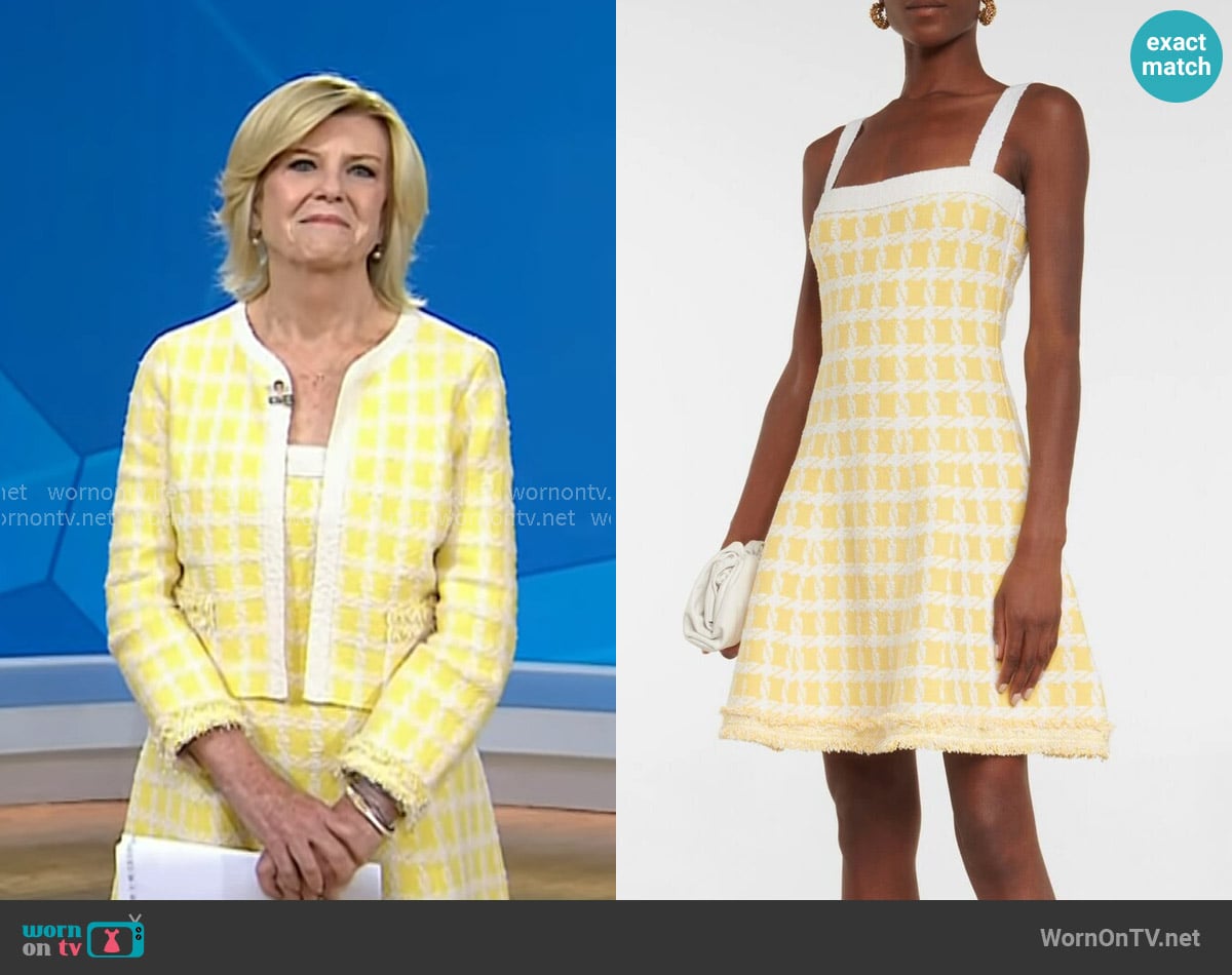 Oscar de la Renta Gingham Tweed Minidress worn by Anne Thompson on Today