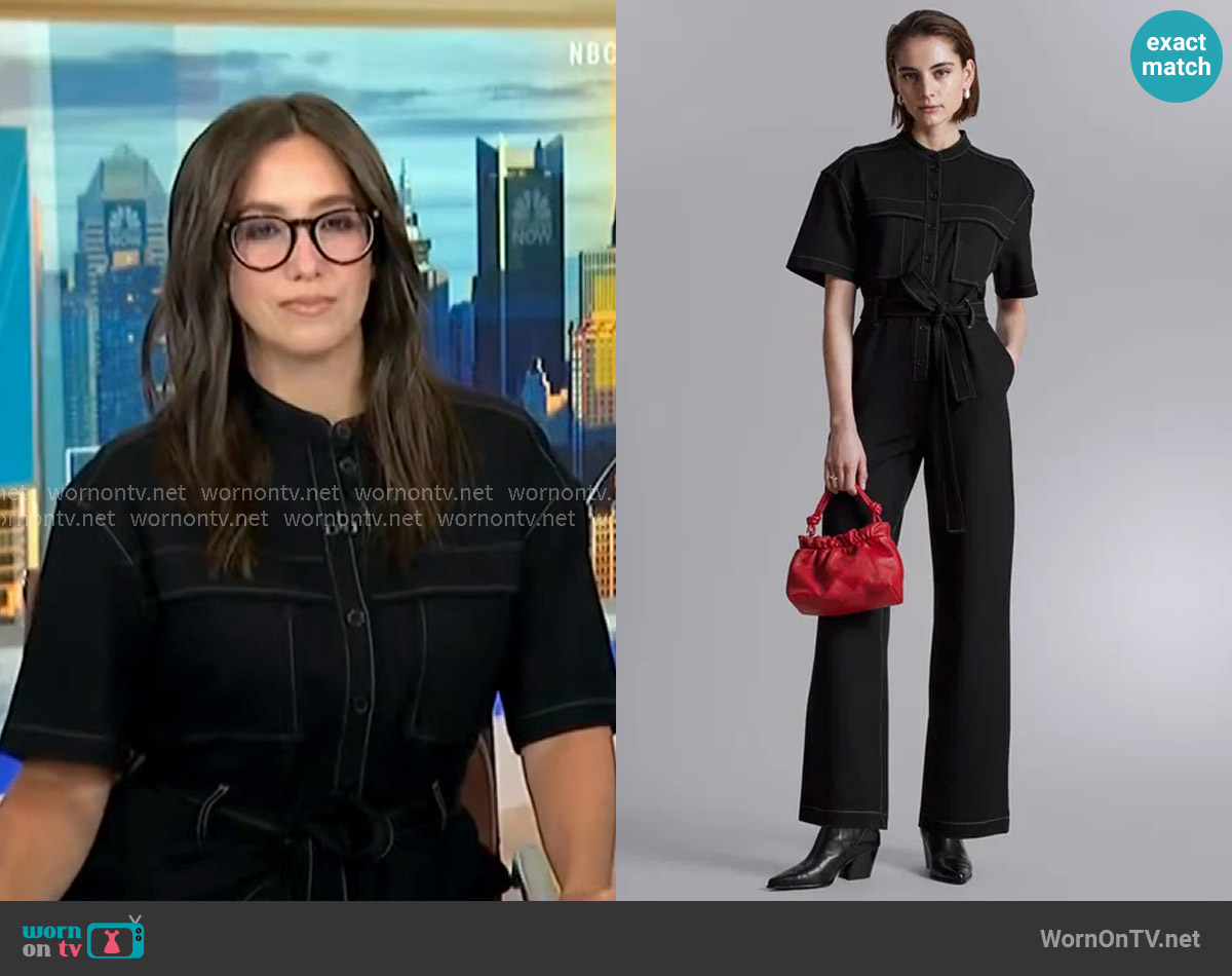 & Other Stories Short-Sleeve Utility Jumpsuit worn by Savannah Sellers on NBC News Daily