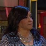 Paulina's blue printed v-neck mesh dress on Days of our Lives