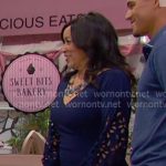 Paulina’s navy cutout sleeve sheath dress on Days of our Lives