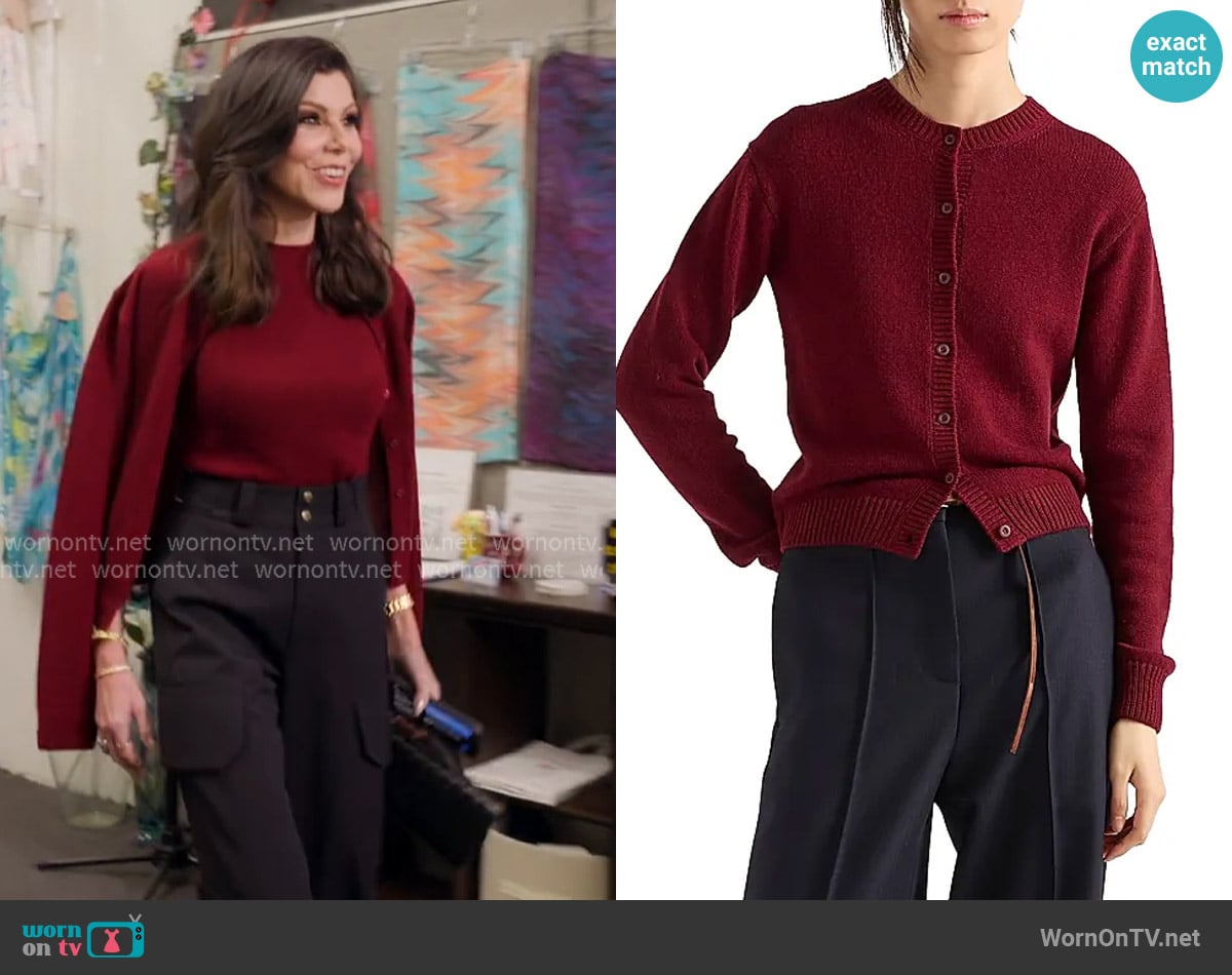Prada Button-down cashmere cardigan worn by Heather Dubrow on The Real Housewives of Orange County