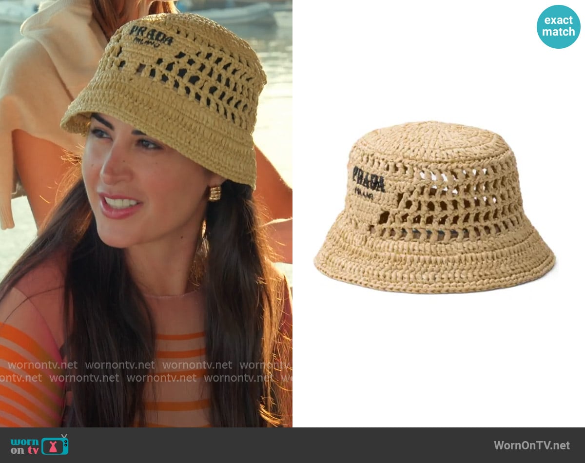 Prada Crochet Bucket Hat worn by Michelle Saniei on The Valley