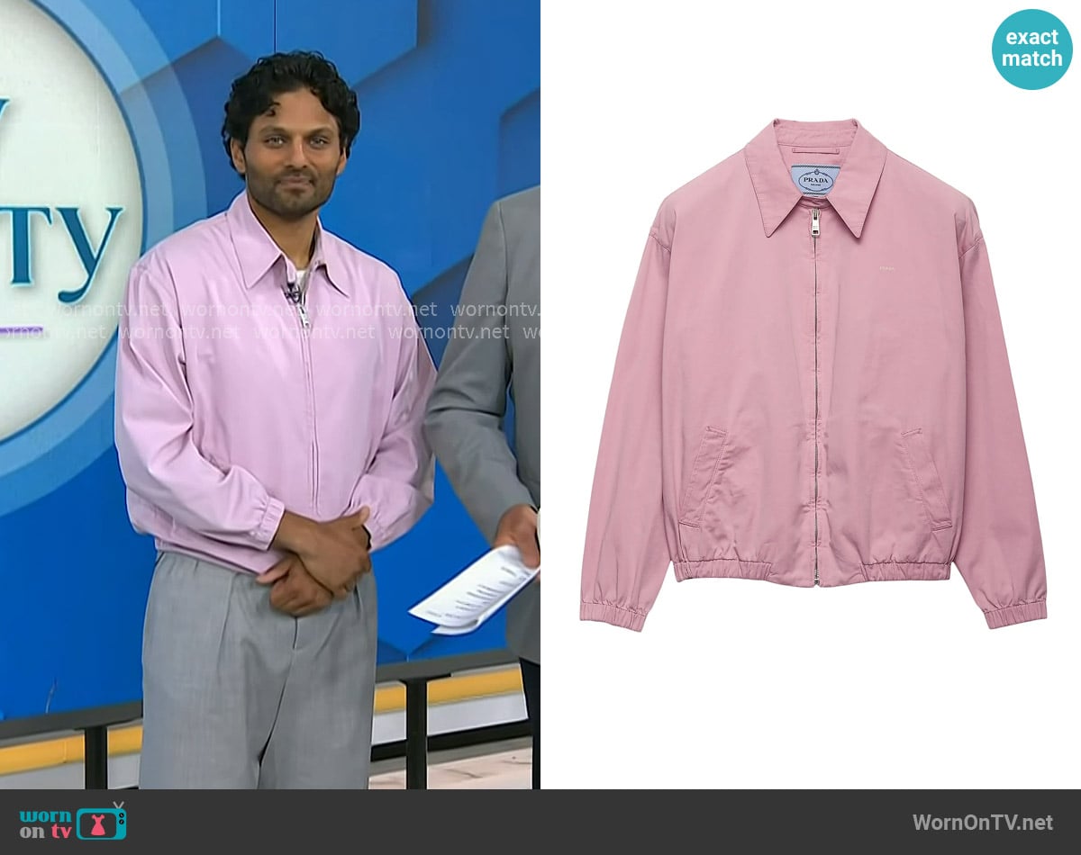 Prada Old Gabardine Blouson Jacket worn by Jay Shetty on Today