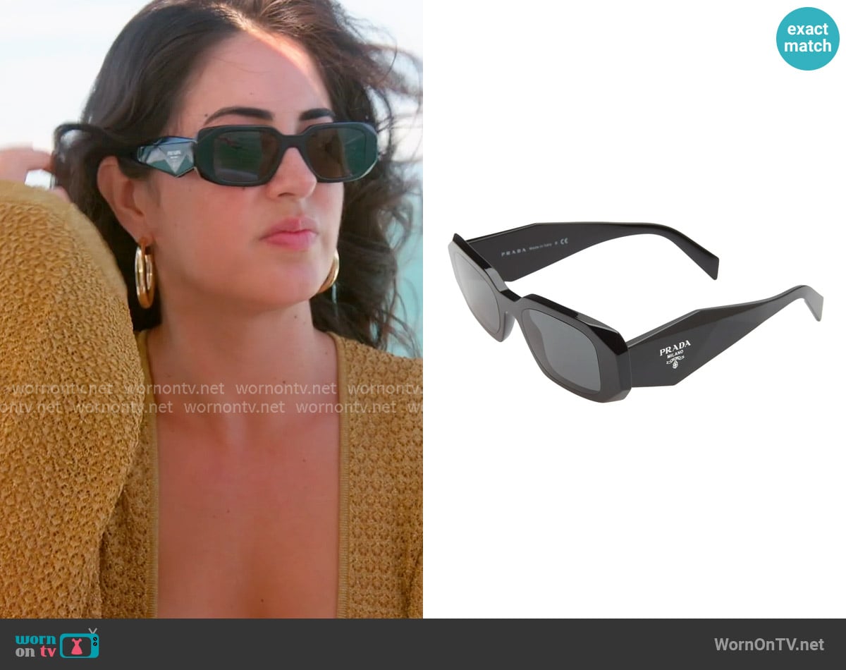 Prada Rectangular Sunglasses worn by Michelle Saniei on The Valley