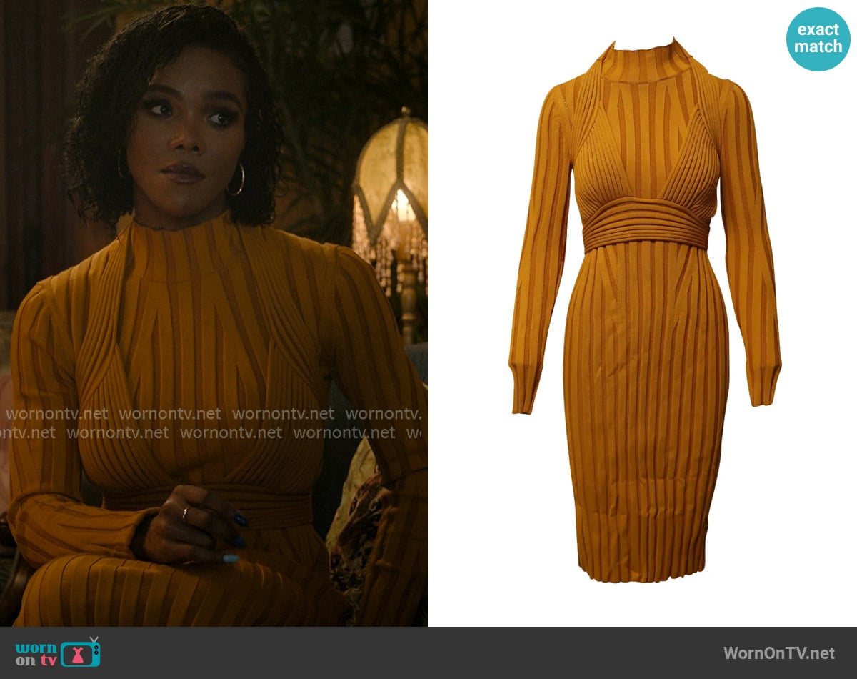 Proenza Schouler Rib long-sleeve dress worn by Fatima (L'lerrét Jazelle) on The Chi