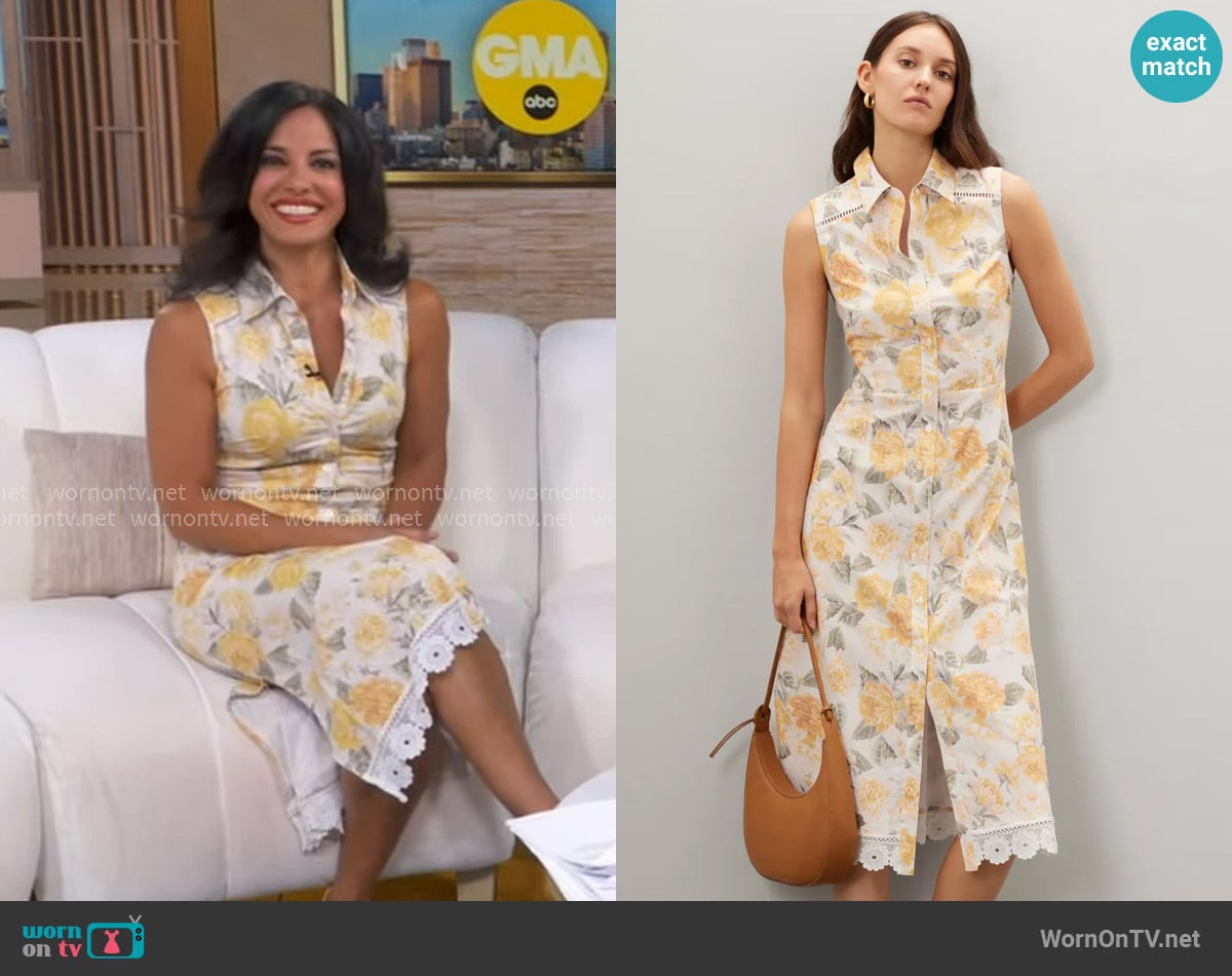 Rachel Parcell Sleeveless Shirt Dress worn by Dr. Tara Narula on Good Morning America