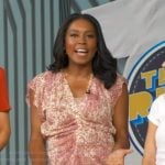 Rachel's floral print ruffle top and skirt on Good Morning America