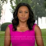 Rachel’s purple square neck dress on Good Morning America