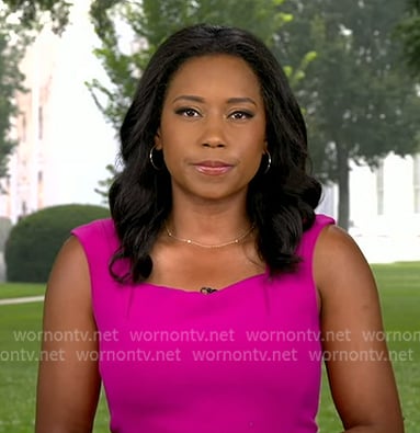 Rachel's purple square neck dress on Good Morning America