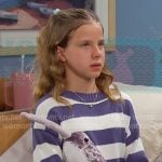 Rachel’s purple stripe knit sweater on Days of our Lives