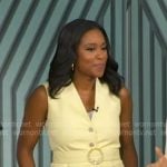 Rachel's yellow belted vest and pants on Good Morning America
