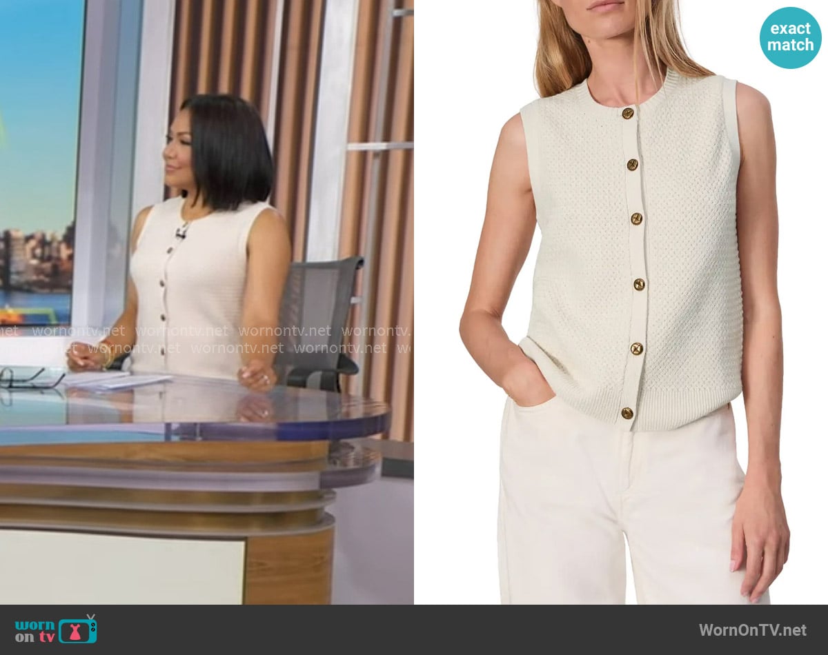 Rag & Bone Jax Sleeveless Cardigan worn by Stephanie Ramos on Good Morning America