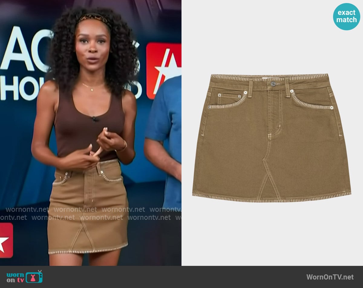 Rails Laurel Embroidered Mini Skirt worn by Zuri Hall on Access Hollywood