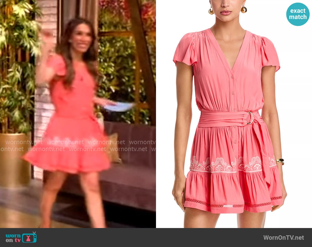 Ramy Brook Aster Embroidered Mini Dress worn by Alyssa Farah Griffin on The View