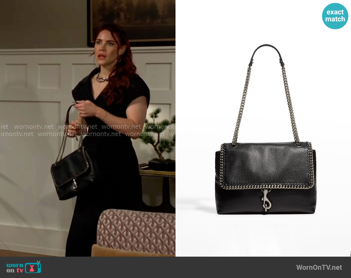 Rebecca Minkoff Edie Woven Chain Flap Shoulder Bag worn by Sally Spectra (Courtney Hope) on The Young and the Restless