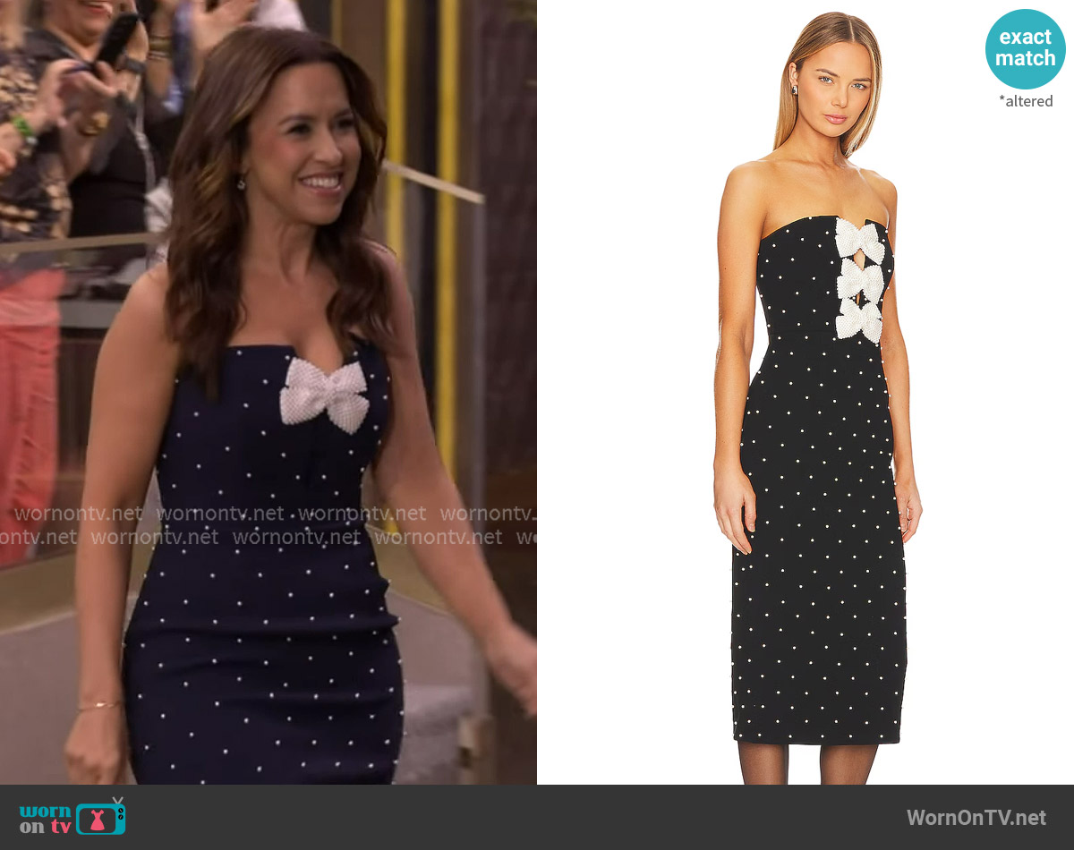 Rebecca Vallance Veronica Midi Dress worn by Lacey Chabert on Live with Kelly and Mark