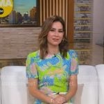 Rebecca's blue and green floral print dress on Good Morning America