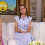 Rebecca’s blue sleeveless shirtdress on Good Morning America
