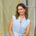 Rebecca’s blue tie waist vest on Good Morning America