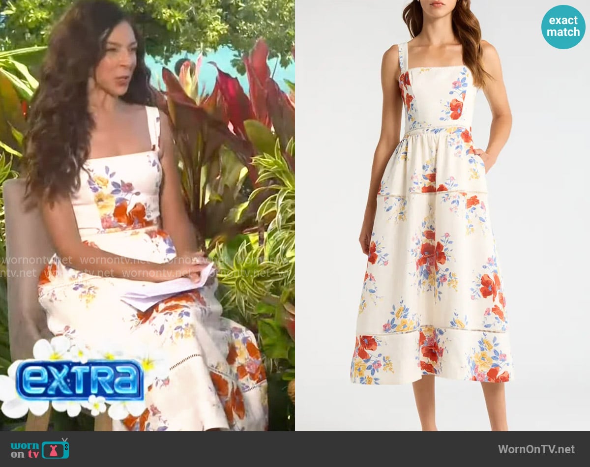 Reformation Everett Linen Midi Sundress worn by Terri Seymore on Extra