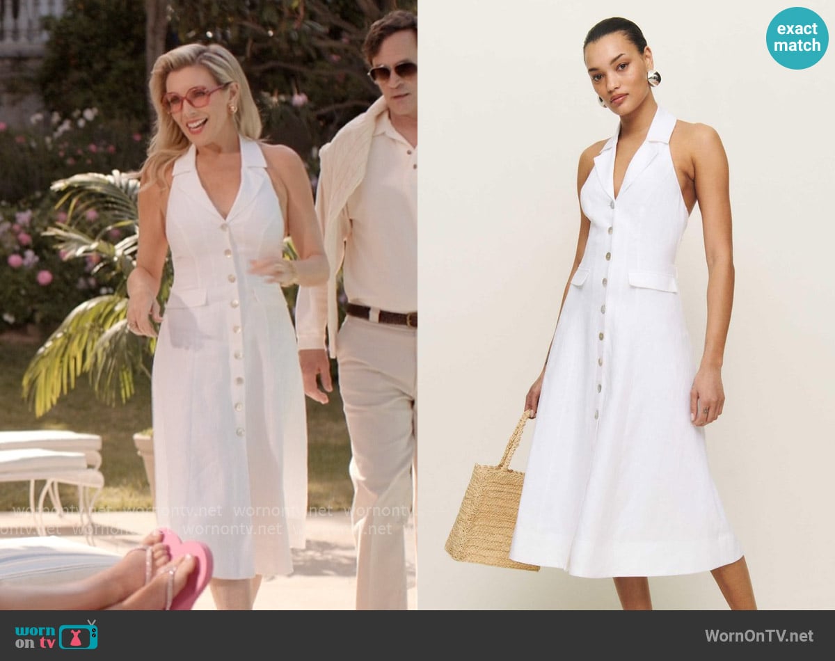 Reformation Marsha Linen Dress worn by Eva Woods (June Diane Raphael) on Elle