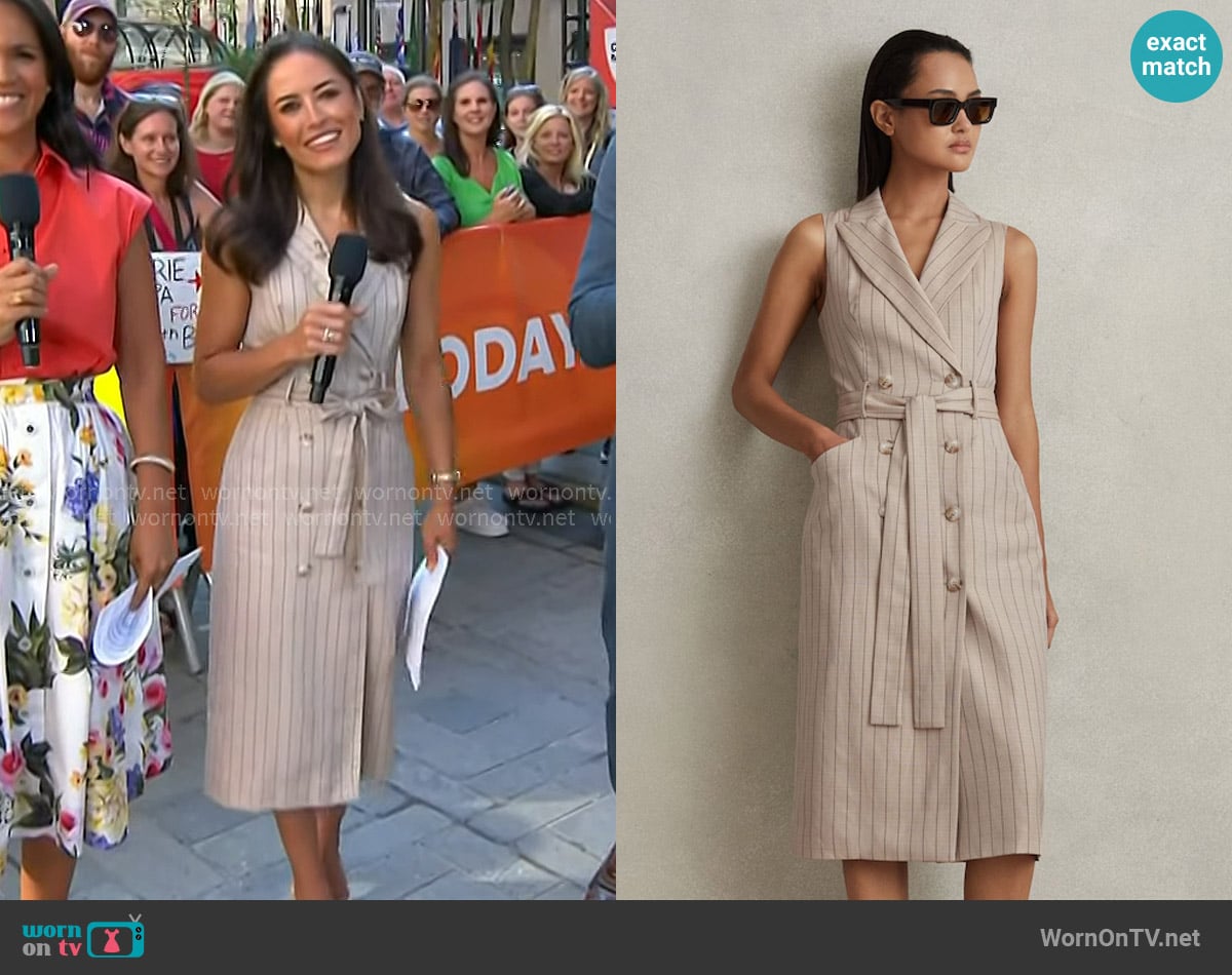 Reiss Andie Dress in Neutral worn by Kaylee Hartung on Today