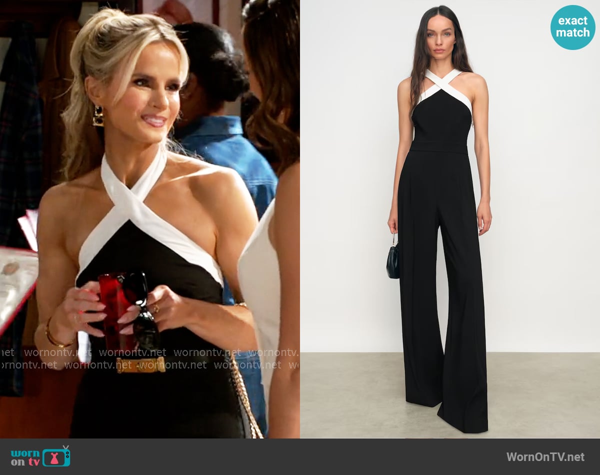 Reiss Cliona Colour-Block Halter Wide-Leg Jumpsuit worn by Vanessa McBride (Lauren Buglioli) on Beyond the Gates