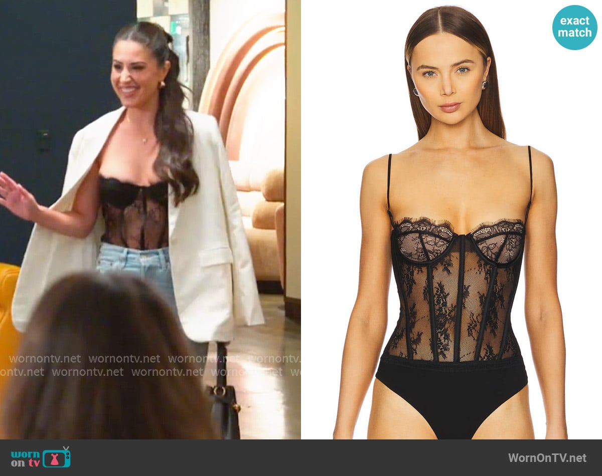 Retrofete Gisela Lace Bodysuit worn by Michelle Saniei on The Valley