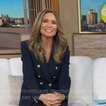 Rhiannon’s black t-strap sandals on Good Morning America