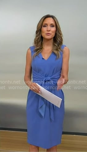 Rhiannon’s blue tie waist dress on Good Morning America