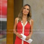 Rhiannon’s red contrast trim sleeveless dress on Good Morning America