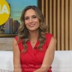 Rhiannon's red sleeveless wrap top and pants on Good Morning America