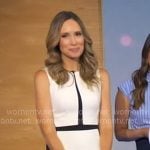 Rhiannon’s white colorblock sheath dress on Good Morning America