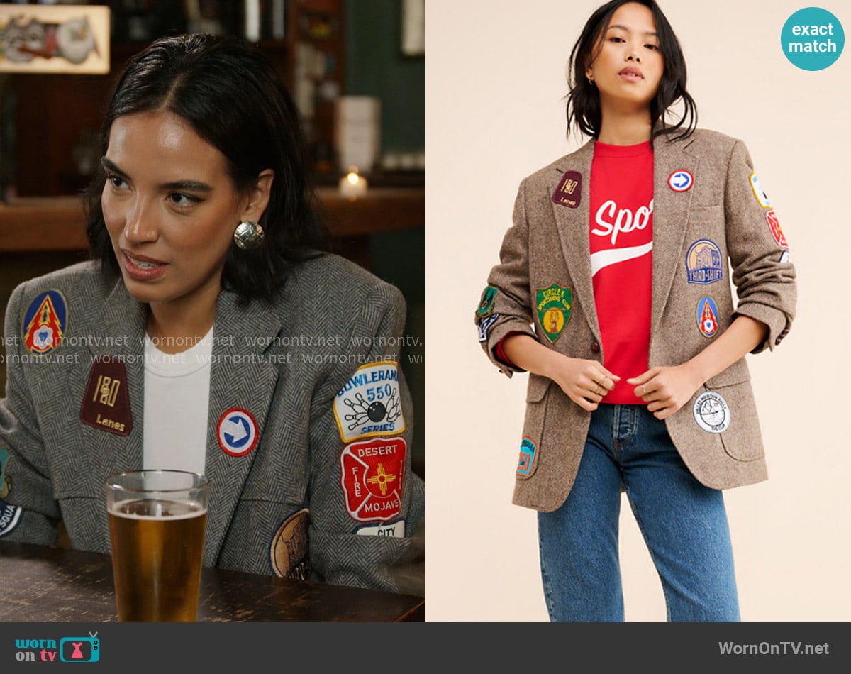 Riley Vintage Patchwork Relaxed Blazer worn by Danielle Olivera on In The City