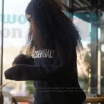 Riley's black essentials hoodie on Next Gen NYC