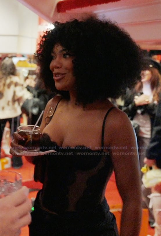 Riley’s black lace corset on Next Gen NYC