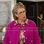Rita’s brown printed blouse and pink jacket on Days of our Lives