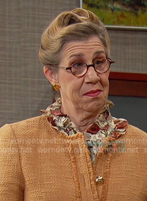 Rita’s caramel beige tweed jacket on Days of our Lives