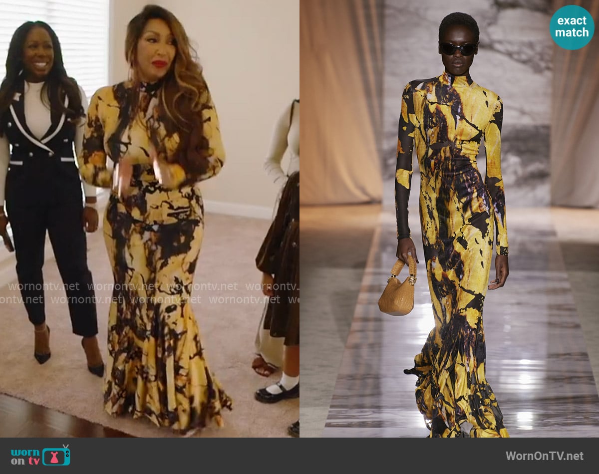 Roberto Cavalli 2024 Fall Winter Collection worn by Diane Thompkins Williams on The Real Housewives of Atlanta