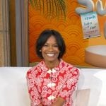 Robinne Lee’s red floral top on Good Morning America
